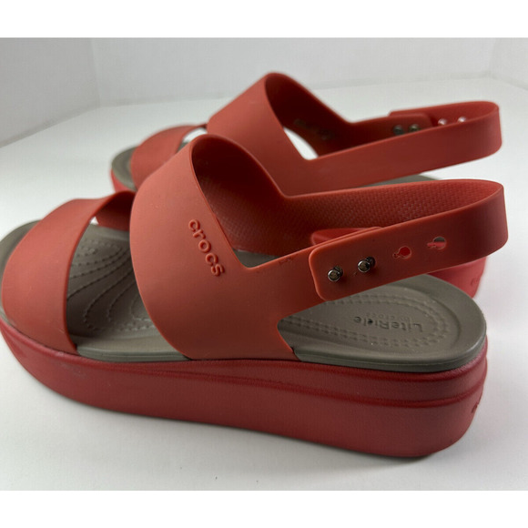 Crocs Brooklyn Low Wedge Platform Sandals Spicy Orange Women's Shoe Size 8 - Picture 3 of 11